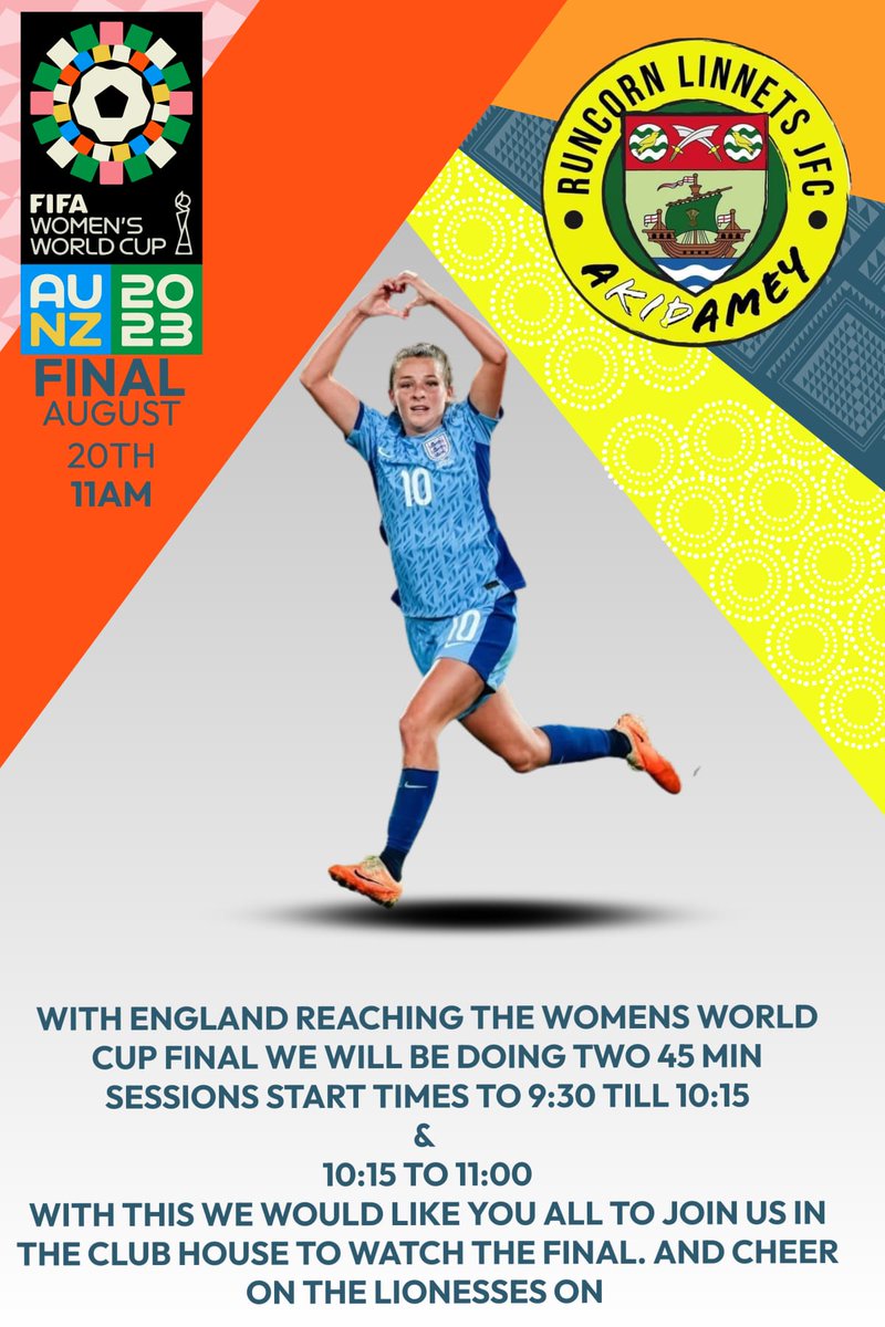 PLEASE READ AND SHARE 🗣 Please take note of the slight changes to the times of our Akidamey on Sunday ⚽️ 🟡 FIRST SESSION (age 3+) 9.30AM - 10.15AM 🟢 SECOND SESSION (age 8+) 10.15AM - 11AM #Akidamey #Lionesses #WorldCup2023 #WomensWorldCup202