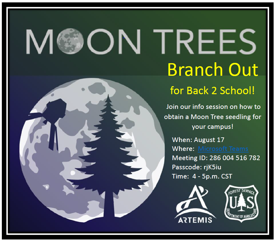 Dedeaux's tweet photo. @NASAhistory @NASAMoon We are carrying your legacy on! #AtremisMoonTrees! https://t.co/qMkJ8L80vh