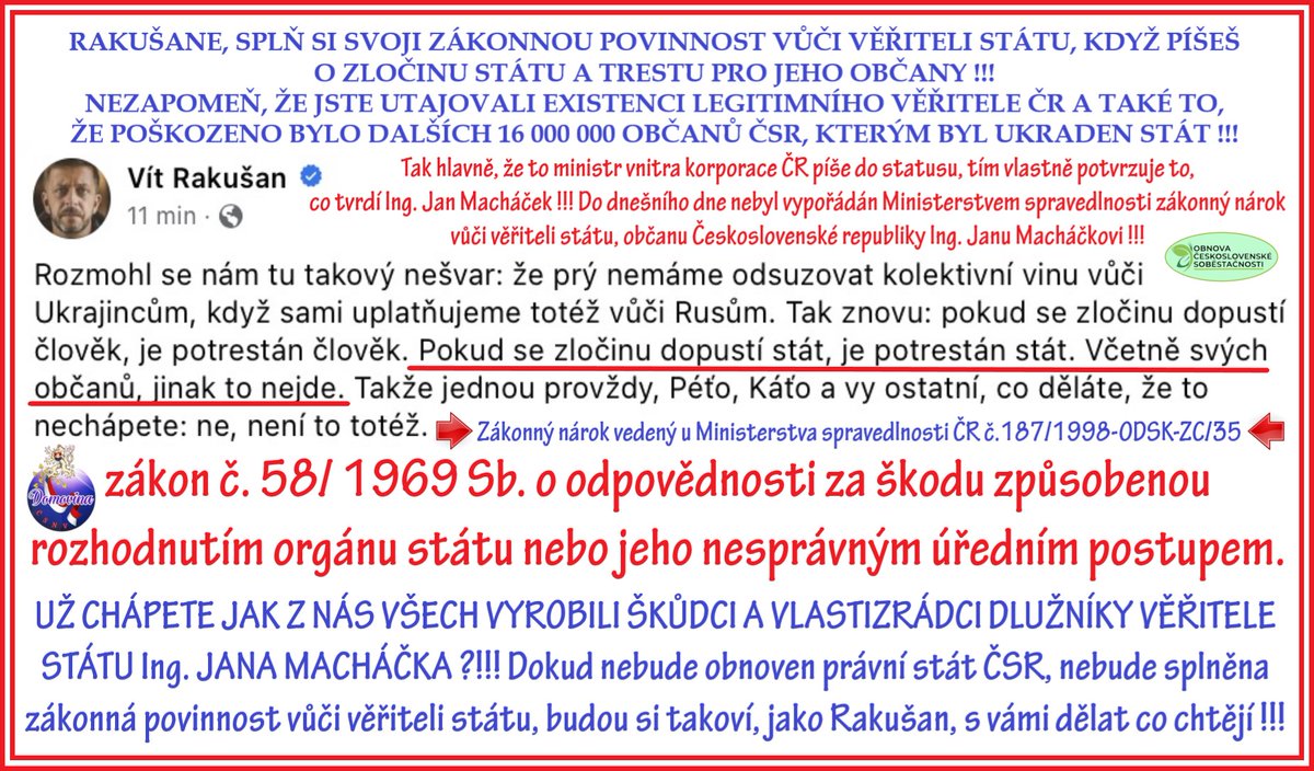 CSNVDomovina's tweet photo. @Vit_Rakusan https://t.co/rNRIiMs2ED