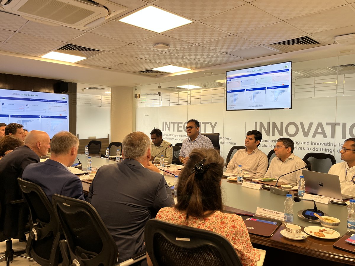 AyushmanNHA's tweet photo. A team of delegates led by H.E. Prof @MinisterVWS, Minister of Health, Welfare &amp; Sport of the Netherlands, visited National Health Authority today.

The officials at NHA gave an overview of the schemes - #ABPMJAY &amp; #ABDM, followed by an Open Discussion. https://t.co/ZHnPGQIpRQ