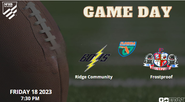 🚨🏈It's GAMEDAY🚨🏈!!
Ridge Community vs. Frostproof - LIVE Florida HS Football 2023 
📆 Friday, August 18
⏰7:30 PM
📺 linktr.ee/nfhsntworkcom

<a href="/FrostproofF/">Frostproof Bulldogs Football</a> <a href="/CoachBell89/">Coach Bell</a> <a href="/JadenGammage/">Jaden Gammage</a>
<a href="/caden_marsh11/">Caden</a> <a href="/RCHSBolts/">Ridge Community High School</a> <a href="/RCBoltsFootball/">Ridge Bolts Football</a>
<a href="/Coachacannon/">CannonW.I.N</a> @74StayLive <a href="/LeonardoGamez56/">Leonardo</a>