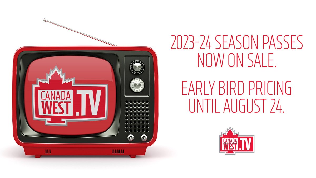 As the saying goes....the early bird gets the discount 🐦 2023-24 Season Passes for Canada West TV are now on sale! Early bird pricing applies until Aug. 24 📺 Check it out > canadawest.tv/packages