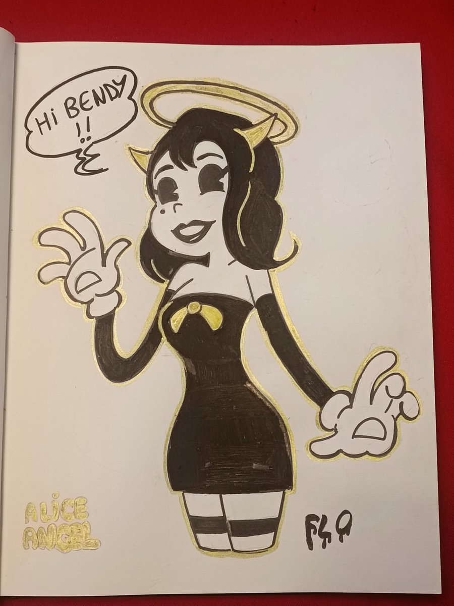 Hi Alice !!  Next Time it s will be Suzie campbell. I enjoy a lot to draw Bendy during m'y holidays  Hope you liké it 
#BENDY #AliceAngel #BATIM #BATDR