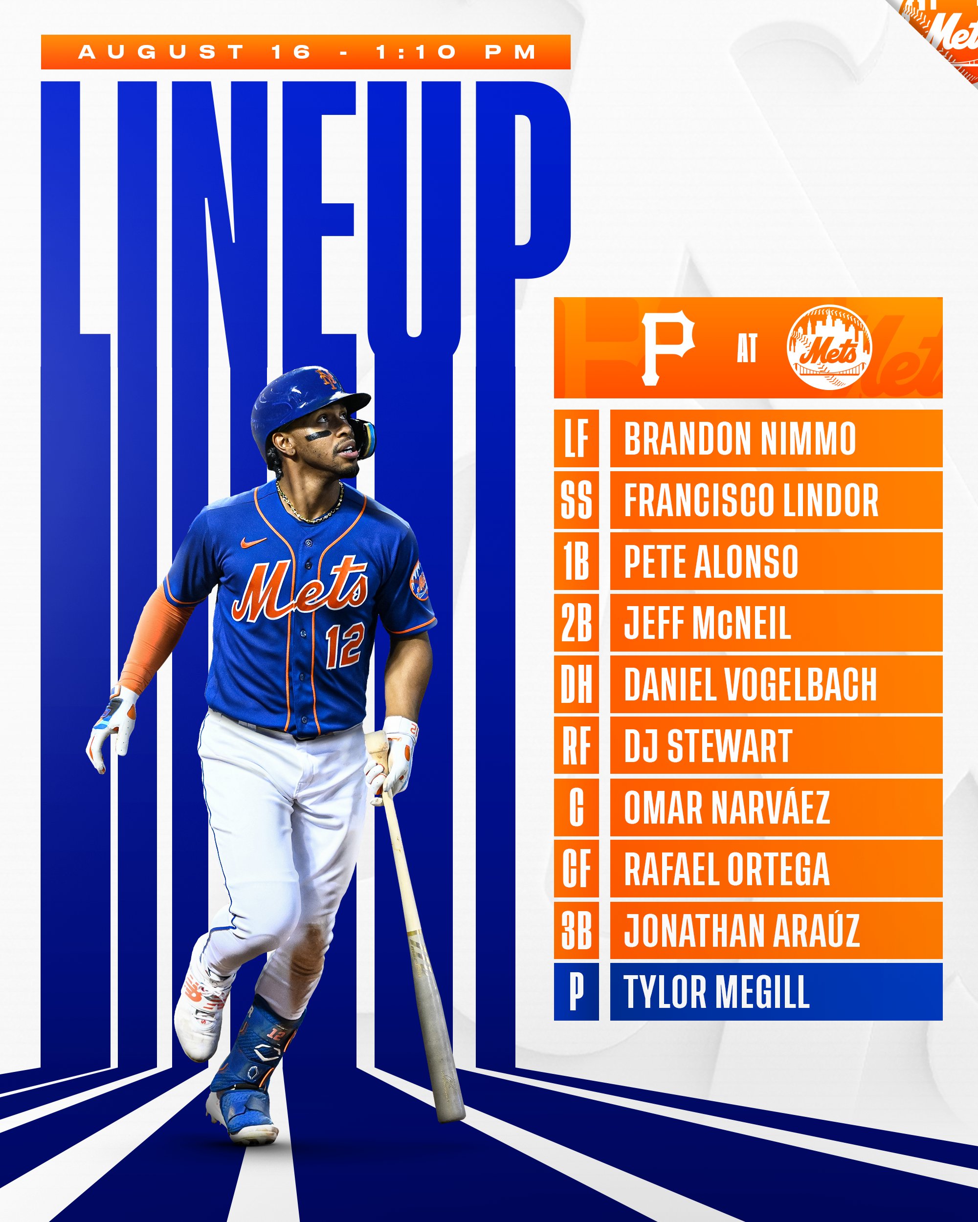 New York Mets on X: Afternoon ⚾️ #LGM 🆚 Pittsburgh 💪 Tylor Megill 📺  @SNYtv, @MLBNetwork 📻 @wcbs880  / X