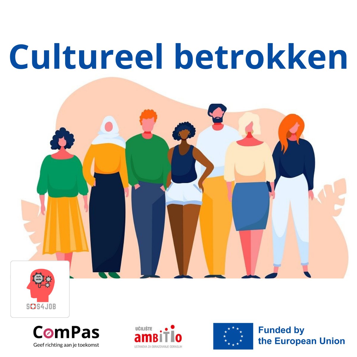 CompasNederland's tweet photo. Wees cultureel betrokken in een wereld zonder grenzen. Bouw bruggen, bevorder begrip. Doe mee met Erasmus+ #SOS4JOB, ondersteund door EU &amp; @Učilište Ambitio. Verbind en groei! #Erasmusplus #cultureelbetrokken #diversiteit #softskills #training https://t.co/IioMPvlXuL