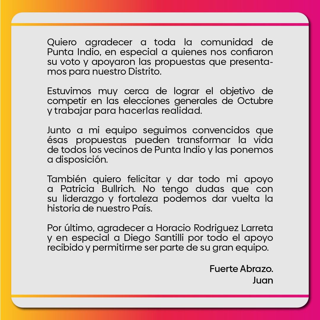damicojuanjose's tweet photo. Quiero agradecer a toda la comunidad de Punta Indio, en especial a quienes nos confiaron su voto y apoyaron las propuestas que presentamos para nuestro Distrito. https://t.co/t1btdyTu5i