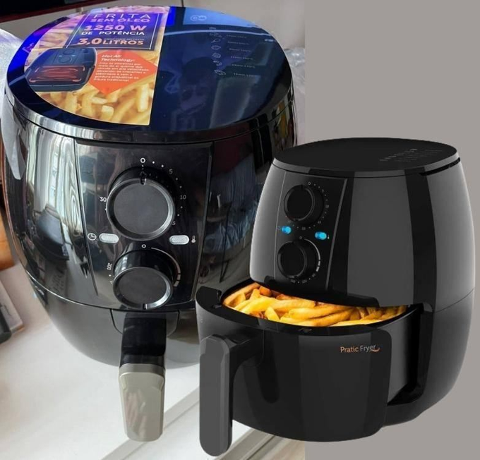 Fritadeira Sem Óleo Cadence Pratic Fryer, 3L, Preta, 220V, FRT515