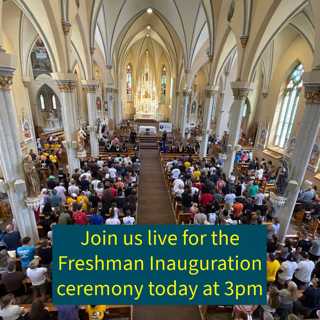 Quincy_U's tweet photo. Join us today for the inaugural ceremony for the class of 2027.
https://t.co/JtSkSzKXzp
#quincyuniversity #welcomefreshman #classof2027 https://t.co/ydrHZSrdfJ