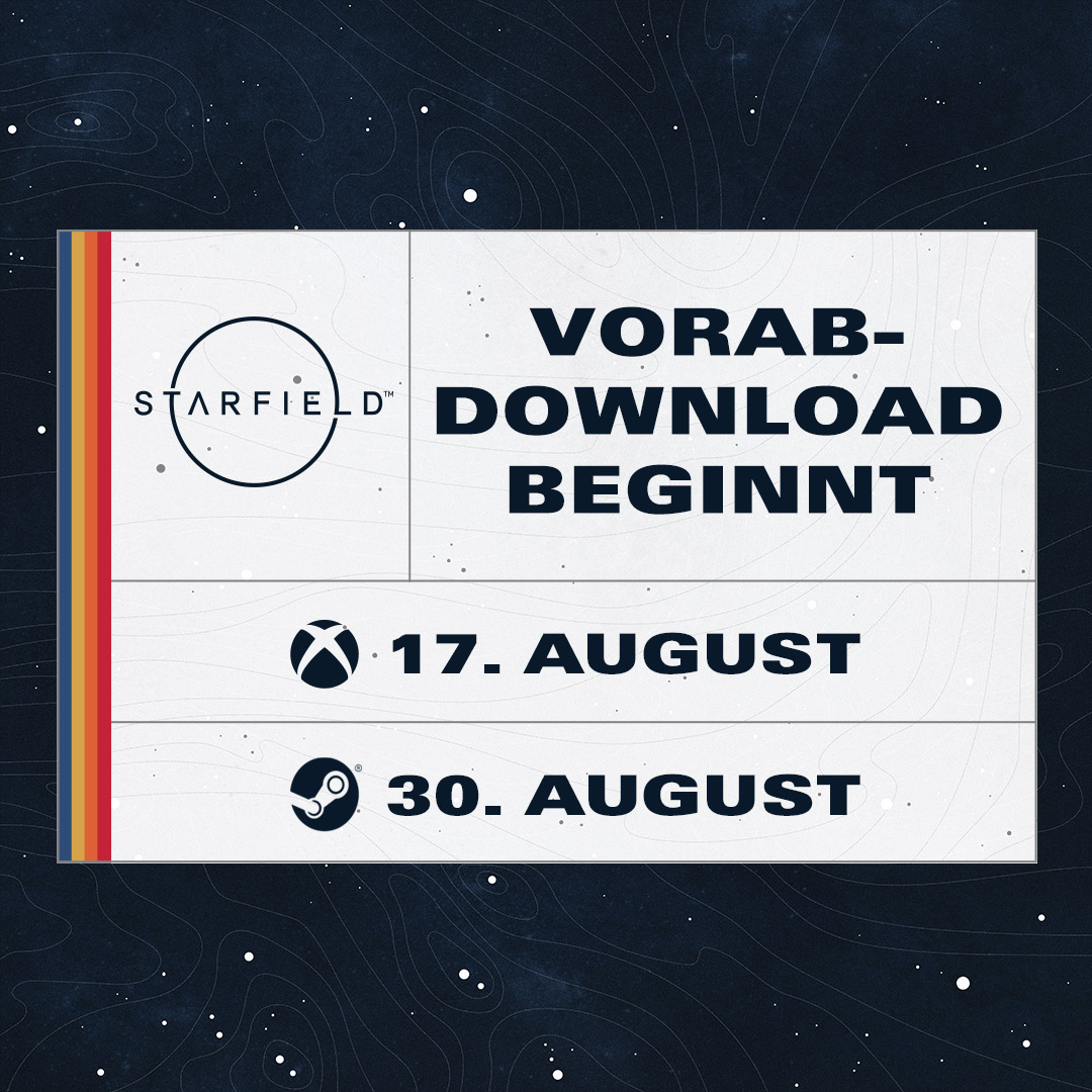 bethesda_de's tweet image. Bereitet euch auf den Start vor! 🚀

#Starfield hat Goldstatus erreicht! Der Vorabdownload beginnt morgen für @XboxDACH X|S und Windows PC und am 30. August für Steam.