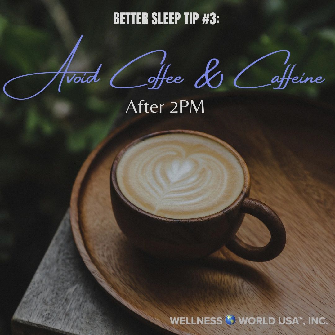 It's #wellnesswednesday and we have our third installment from @thesleepdoctor! Tip #3: To sleep 😴 better, #caffeine and #coffee ☕️ should be avoided four to six hours before bedtime-we recommend people stop drinking coffee as early as 2PM. ✨