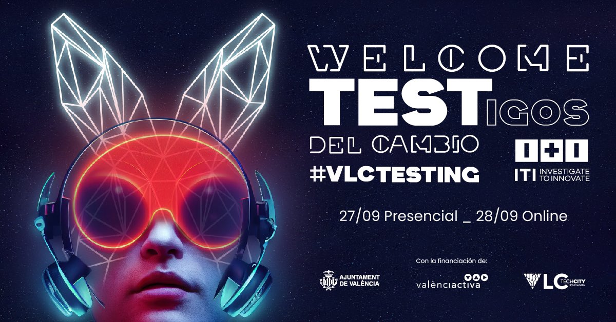 PY_Testing's tweet image. Desde @PY_Testing te damos la noticia de que:
¡Vuelve #VLCTESTING!
El 27 y 28 de septiembre, @ITI_TIC celebra el mayor festival de testeo de software de España,
en el que aprenderás buenas prácticas, técnicas y herramientas.
#TESTigosDelCambio? vlctesting.es