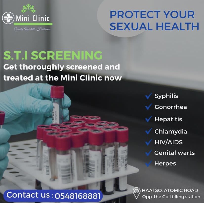 _miniclinic's tweet photo. Screen smart, live well. Trust Mini Clinic for accessible and dependable STI screening services. Contact us on 0548168881. https://t.co/Ru7Ij8eyxP