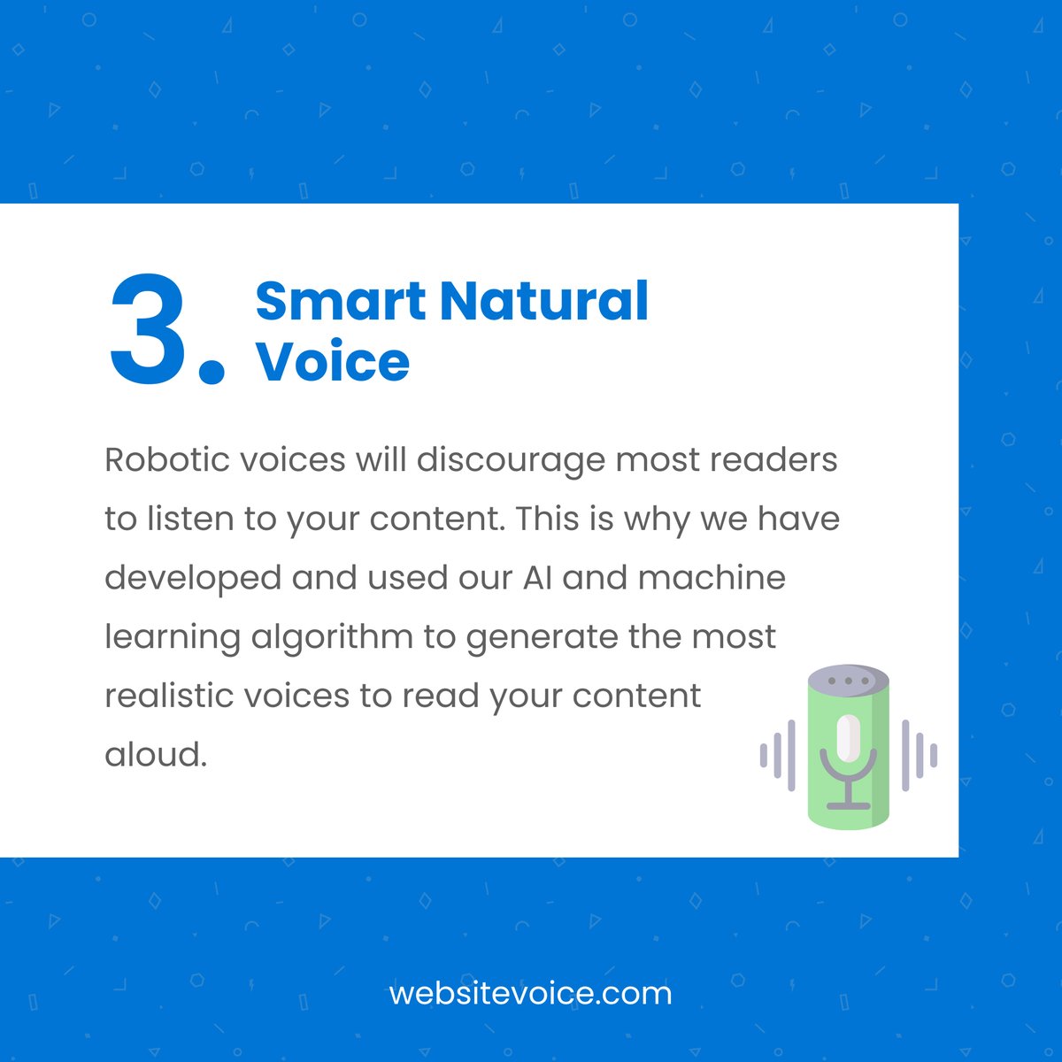website_voice's tweet image. Expand Your Reach with WebsiteVoice. 

Choose WebsiteVoice for effective and far-reaching advertising! 

#GlobalAudience #AdvertiseSmart #AudioAds #WorldwideListeners #TargetedMarketing #TextToSpeechMagic #AdReach #MultilingualAds #VoiceYourBrand #WideAudienceReach #AdsThatSpeak