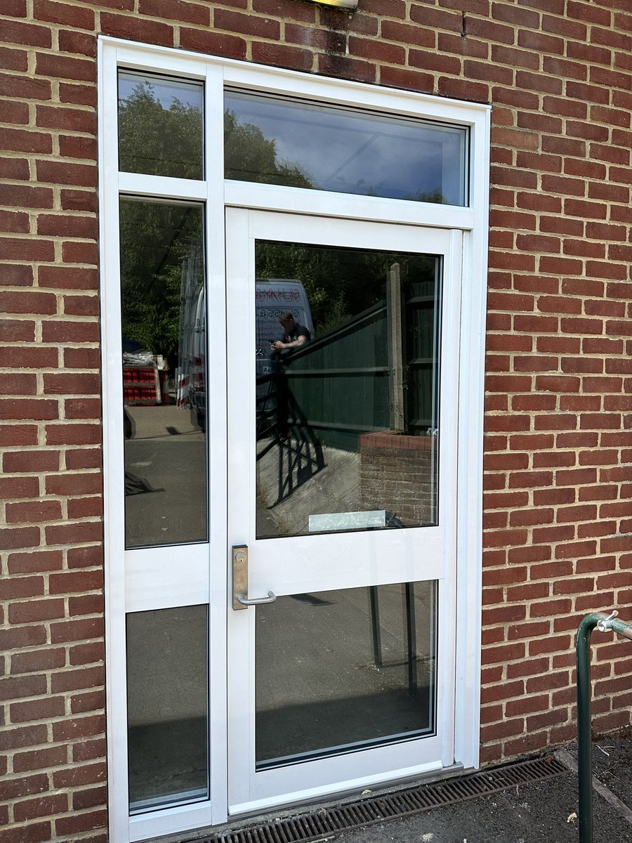 Aluminium door with panic bar installed in Cranbrook this morning