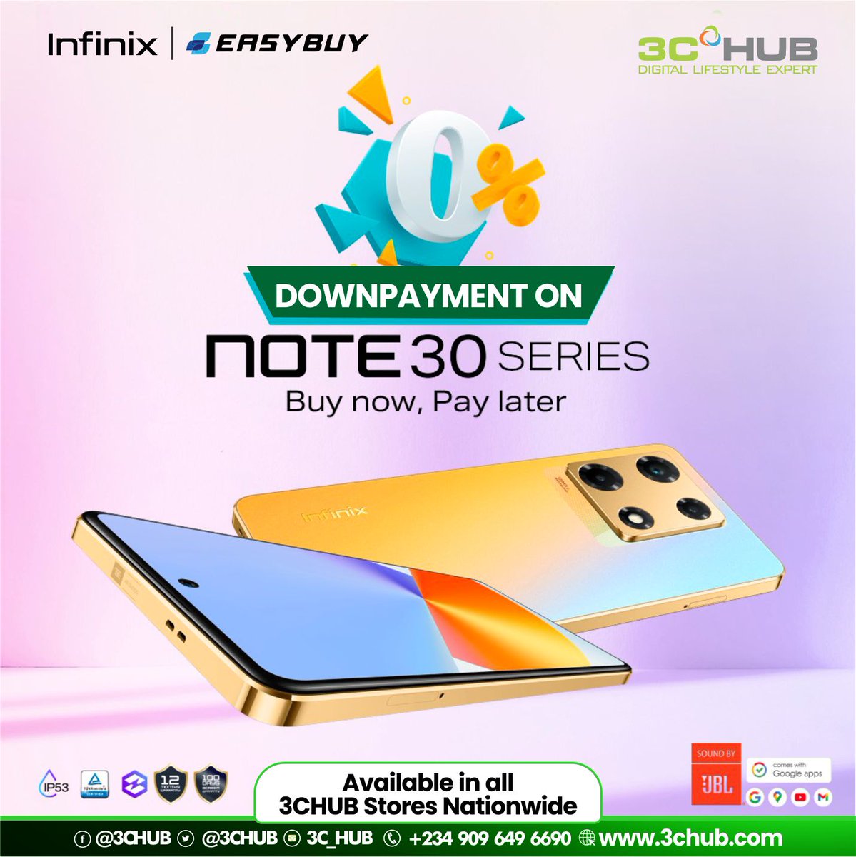3CHUB's tweet image. This is your chance to get your dream Infinix Note 30 series smartphone without any down payment or interest from Easybuy. Visit any 3CHUB store nationwide and enjoy this offer. 

Terms and conditions apply. 

#3chub #Infinix #note30series