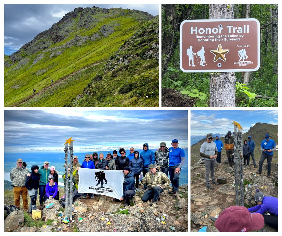 Our community partner, @GoldStarPeakInc, recently led a group of warriors up the mountain. ⛰️Veterans and Gold Star Families exercised their mental and physical health while building camaraderie and connecting to nature. #FurtherTogether