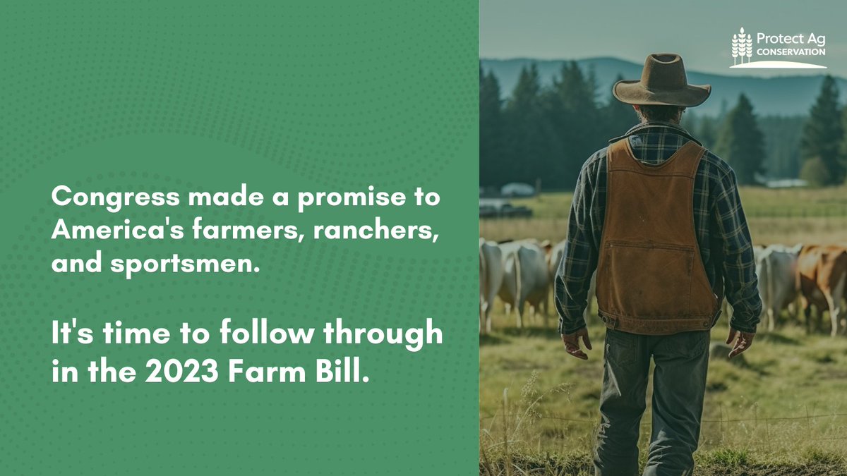 #FarmBill conservation programs are a proven, in-demand way to protect soil, wildlife, water, and farms for future generations. Congress owes it to rural America to follow through and #ProtectAgConservation