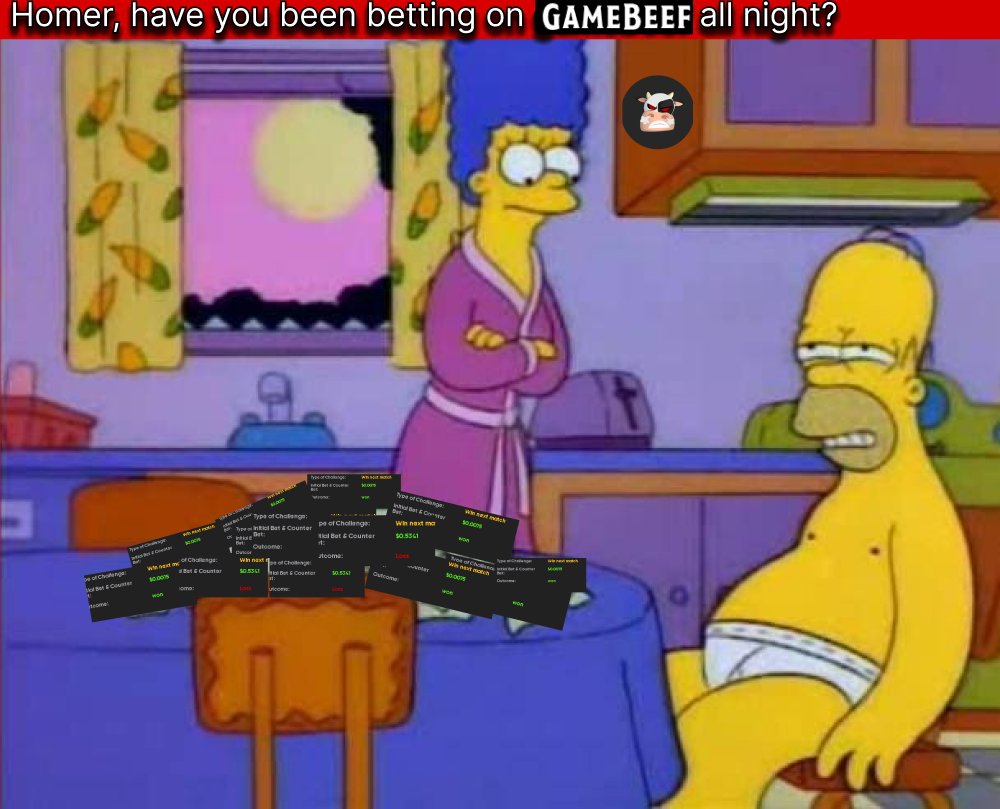BetGameBeef's tweet photo. Homer, were you betting on GameBeef all night?" ππ₯οΈ Some nights just have that winning vibe! π Who else can relate?
#SimpsonsGaming #GameBeefNights #AllInForTheWin #BettingLife #GamerAllNighter #GameOn #wednesdaythought #Wednesdayvibe https://t.co/sOGQksCyg1