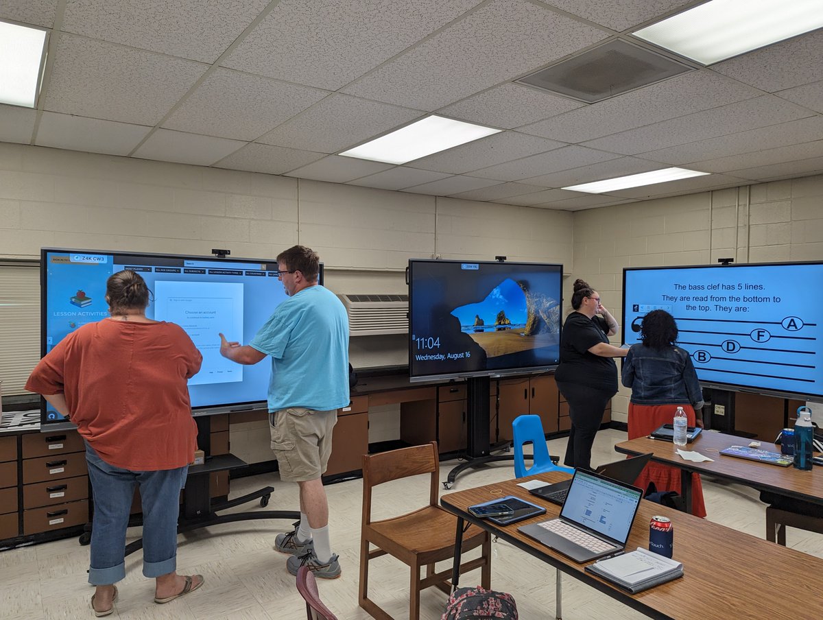 SarahLowey's tweet photo. Working with this amazing team in Robeson County Schools, NC as they learned about the @GetClearTouch solution to provide turnkey support to their building teachers.   It's always a pleasure to work with dedicated and enthusiastic educators!
@scorpiotechie @PSRCEDU 
#CTnextlevel https://t.co/mxzBQEMWTn