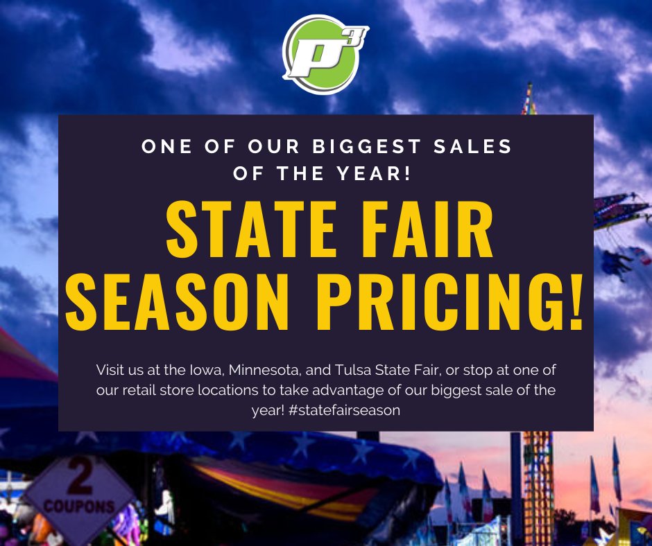 Visit us at the Iowa, Minnesota, and Tulsa State Fair, or stop at one of our retail store locations to take advantage of our biggest sale of the year! #statefairseason