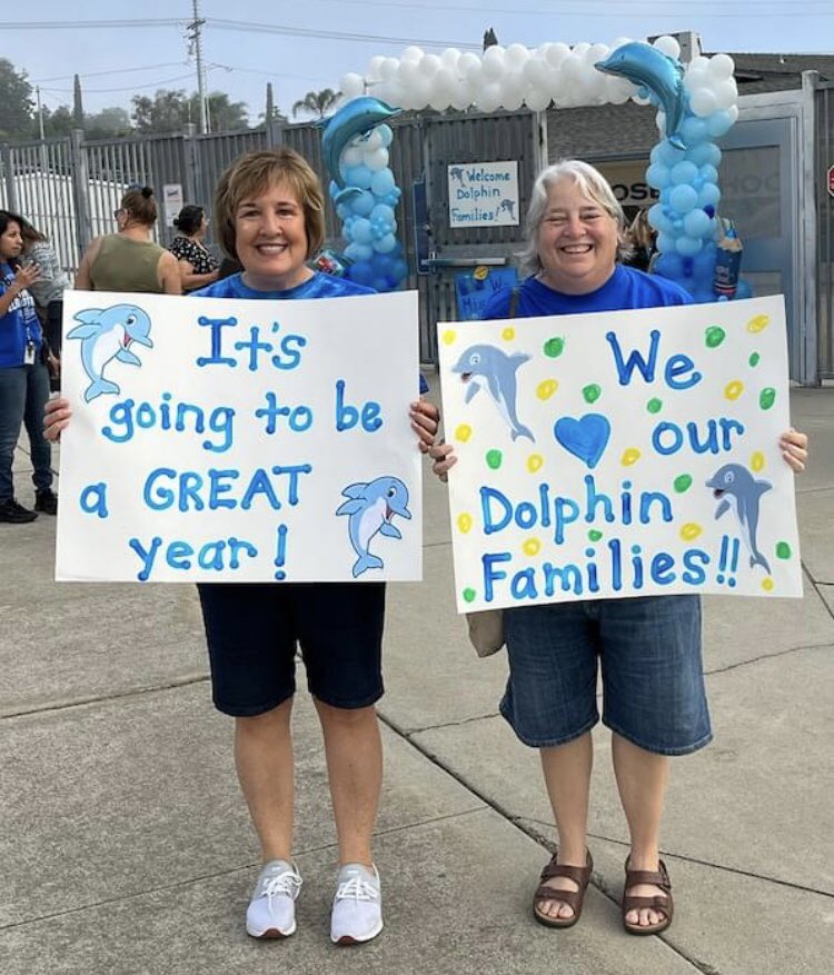Once a dolphin, always a dolphin. We wear <a href="/PTAofficialpk/">PTA</a> hats now. Had so much fun welcoming students and families back to school yesterday. <a href="/EUSD/">EUSD Schools</a>