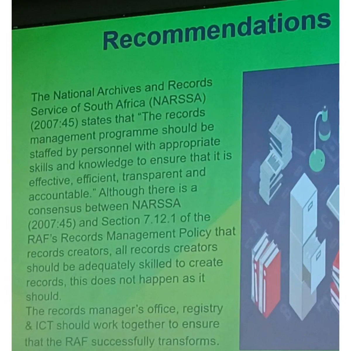 SportArtsCultur's tweet photo. Ms Vanessa Mathope speaks on RAF being a paper based system and is essential for records to be digitised. It's important for industries to ensure evidence is made digital.
#ESARBICA https://t.co/RSVaREs5nX