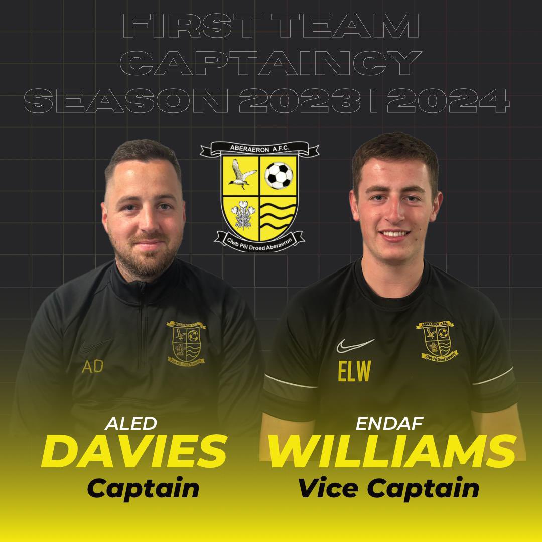 Aberaeron FC (@aberaeronfc) on Twitter photo 🟡⚫️ Announcement ⚫️🟡
This season’s Captain: <a href="/aledcilie/">aled davies</a>
Vice-Captain <a href="/endaf_williams/">Endaf Williams</a>
Mixture of experience & youth!
#aeron 🟡⚫️ Announcement ⚫️🟡
This season’s Captain: <a href="/aledcilie/">aled davies</a>
Vice-Captain <a href="/endaf_williams/">Endaf Williams</a>
Mixture of experience & youth!
#aeron