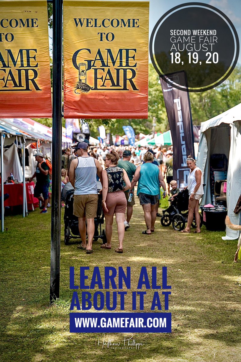 Only three days left of Game Fair 2023!
August 18, 19, 20
9 am to 5 pm daily
GameFair.com