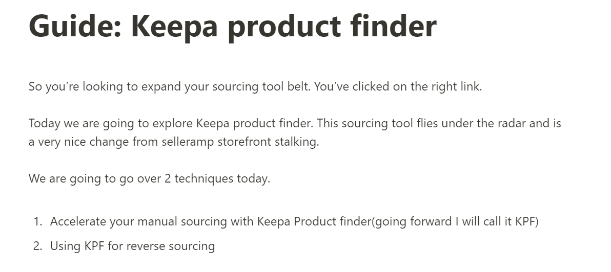 Don't miss out on the hidden gem of sourcing!

Keepa product finder has 3-5x the lead output for my team

It's not talked about enough and a 🔥technique

I wrote a IN DEPTH guide going over it with REAL examples

Get it FREE 👉 Repost this and Reply "SEND" 

*must be following*