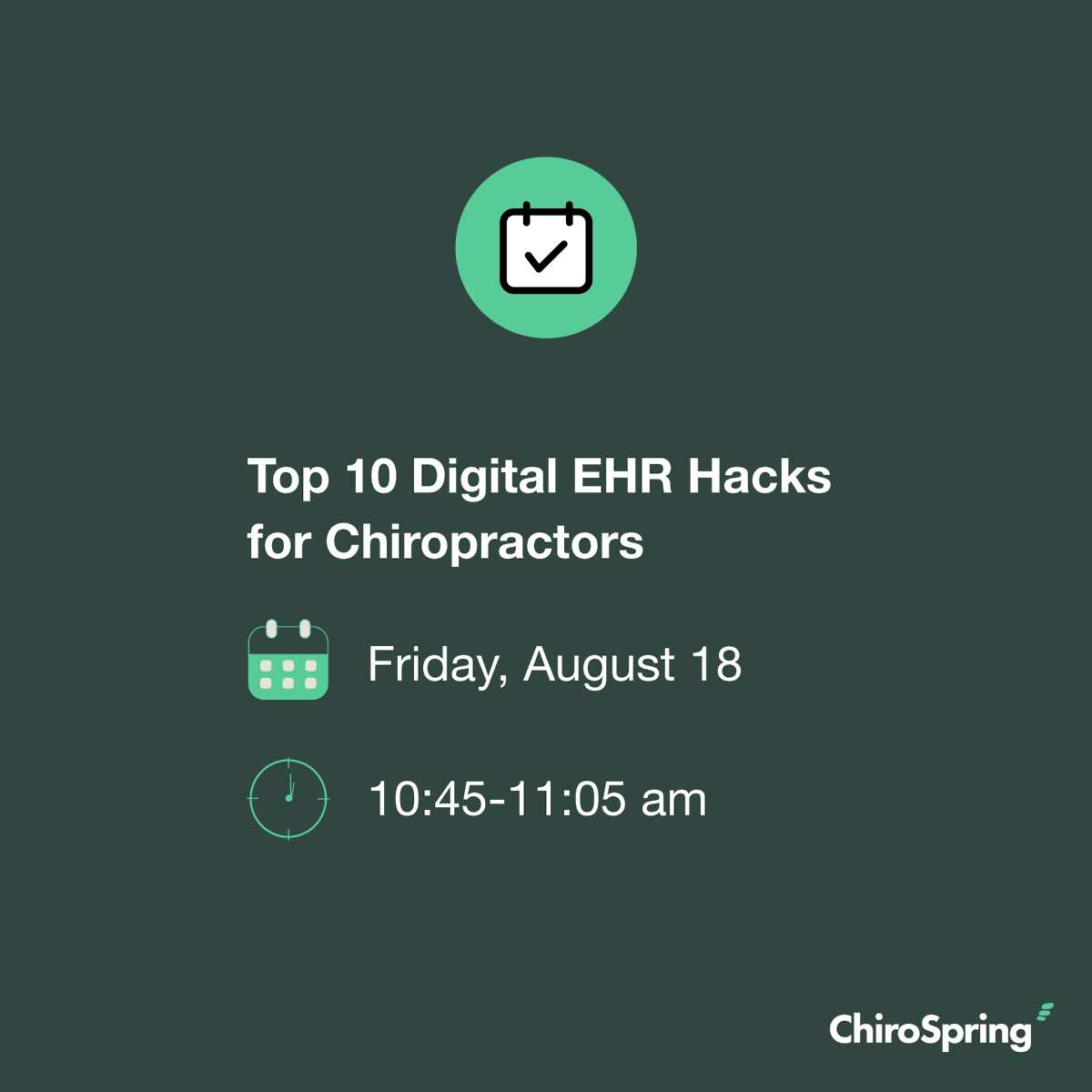 ChiroSpring's tweet image. Will you be at FCA? Join us at booth #1127 for a series of live presentations on hot topics in chiropractic. We can&apos;t wait to see you there!