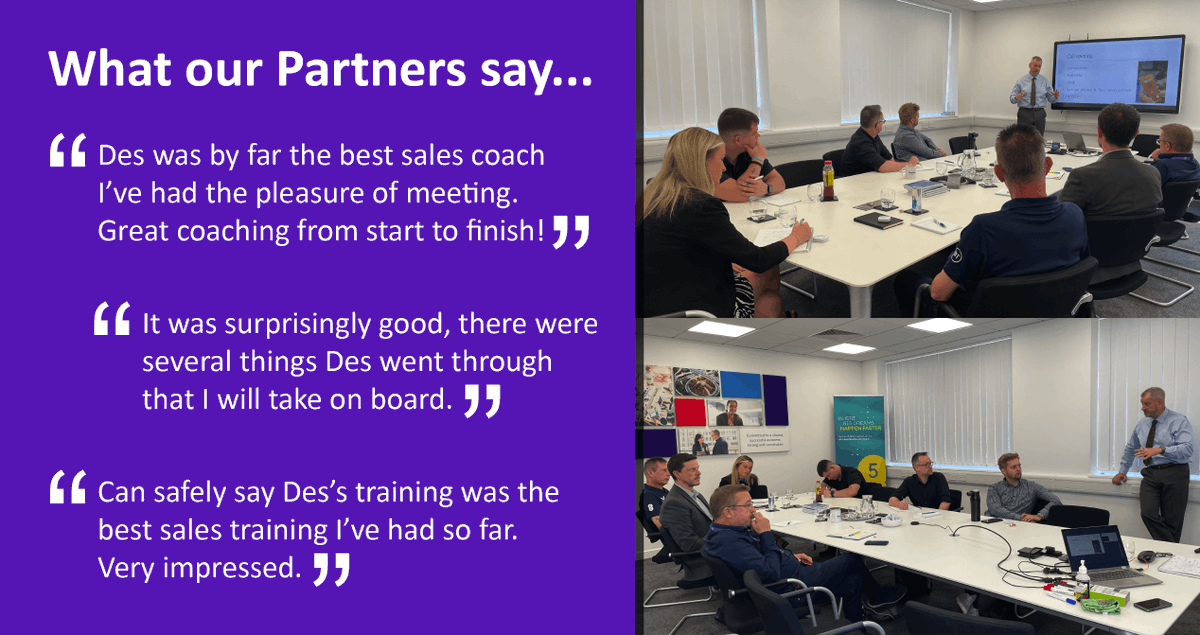 mainlinetalk's tweet photo. We held another successful sales coaching masterclass headed up by the very experienced and highly acclaimed Des Reddy, owner of Reddy Learning Ltd.

To find out more contact Gail Eddery at gail.eddery@mainline.uk.com

The next session is on 20/09. Book now using Evolve! https://t.co/HbsRCm9XnA