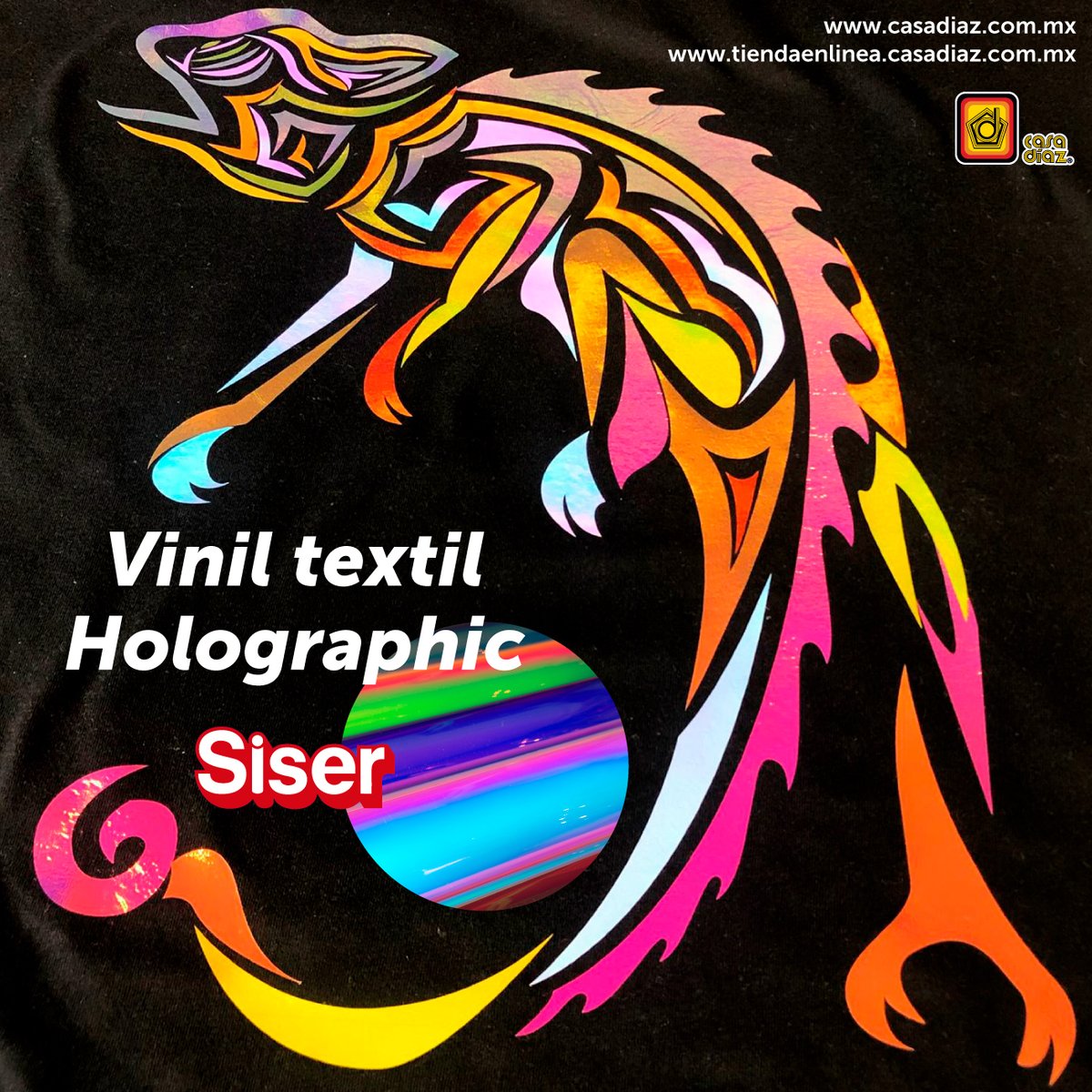 CasaDiazMX's tweet image. ¿Estás buscando el factor WOW? ¡El nuevo vinil textil #Siser EasyPSV-Holographic tiene el acabado aperlado que estabas buscando! Su apariencia translúcida permite un sinfín posibilidades creativas. 🤩

👉 bit.ly/40KWufQ