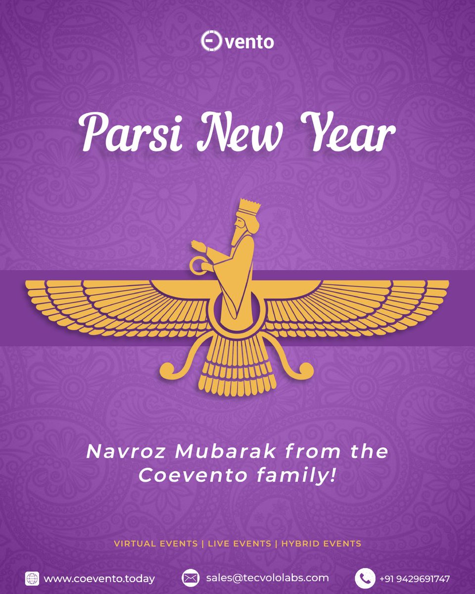 Coevento1's tweet image. May the beauty of Navroz fill your days with positivity and prosperity. Join us in celebrating this auspicious occasion!🌟🌸

📣Host event here: lnkd.in/e9wF4G_N
📧sales@tecvololabs.com    
📞+91 9429691747

#coevento #parsinewyear #parsinewyear2023 #navroz #navrozmubarak