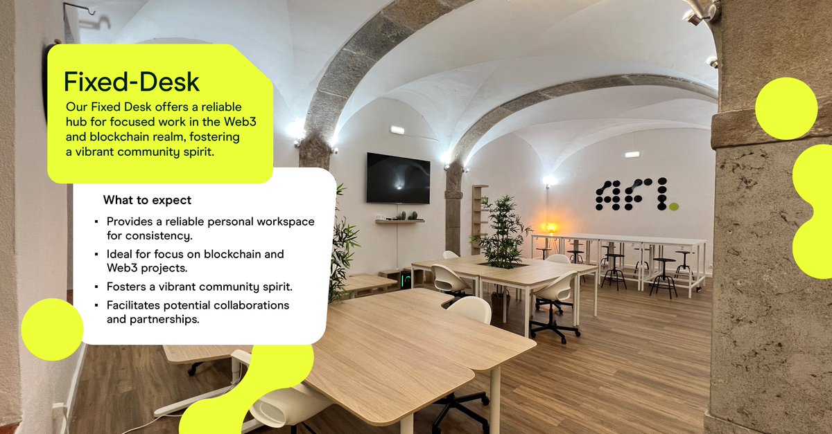 Experience AFI+ Network's Fixed-Desks: your dedicated workspace in Lisbon. Designed for tech professionals, immerse in a space that champions innovation and collaboration. 

#AFINetwork #TechInnovation #LisbonWorkspace
