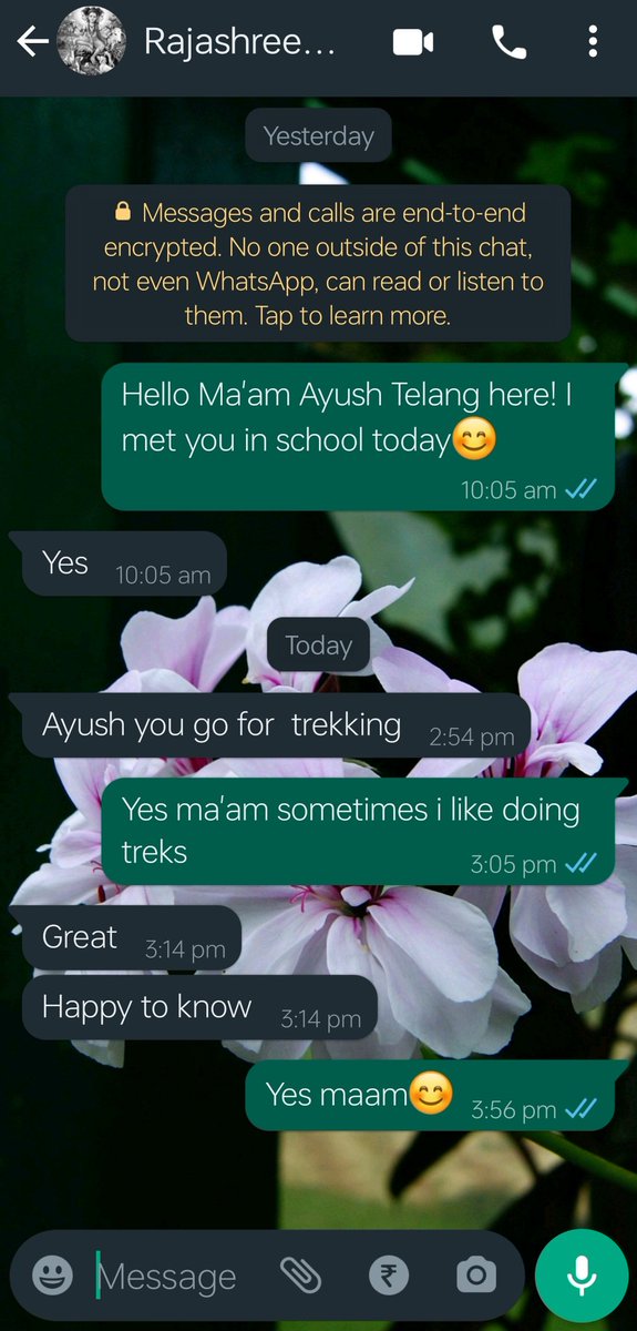 AyushTelang's tweet photo. On this 15th August I visited my school where I had been since Jr Kg to 10th. I met my Jr Kg Class teacher. I always called her Rajashree teacher. She was so happy when she saw me. Such a wholesome moment for me!😭 She gave me her number and we were in touch after 15 years. https://t.co/LRLOrcyMy4
