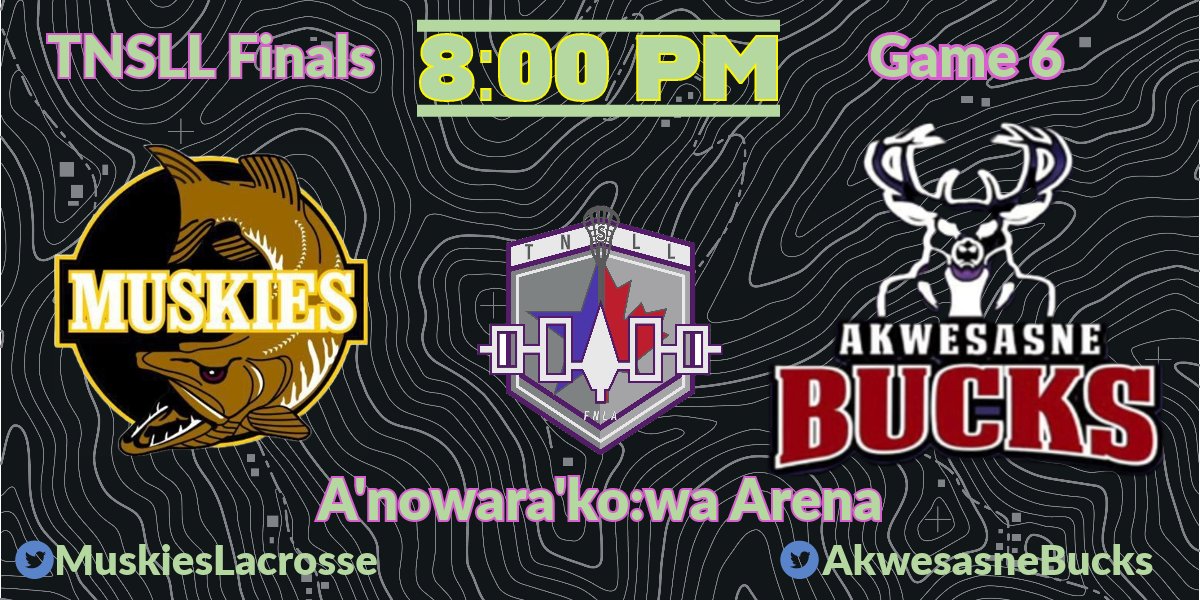 Akwesasne Bucks (@akwesasnebucks) on Twitter photo TONIGHT!
Akwesasne Bucks will look to close out the <a href="/TNSLL/">3 Nations Lax League</a> Finals best-of seven series.
qslltnsll.lacrosseshift.com/stats#/305/gam… #TNSLL TONIGHT!
Akwesasne Bucks will look to close out the <a href="/TNSLL/">3 Nations Lax League</a> Finals best-of seven series.
qslltnsll.lacrosseshift.com/stats#/305/gam… #TNSLL
