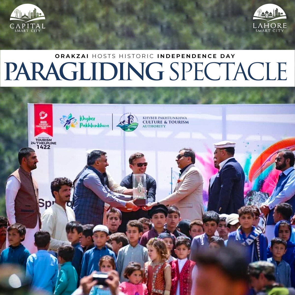 lahoresmartcity's tweet photo. Embarking on thrilling heights and new horizons!

#SmartCity #CapitalSmartCity #LahoreSmartCity #ParaGliding #Orakzai #independencedaypakistan #FDHL https://t.co/bhbVnAn94N