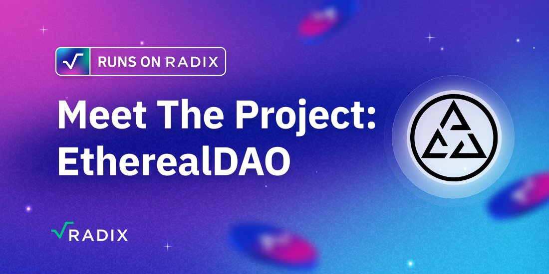 #RunsOnRadix Q&amp;A: EtherealDAO 🌐

The purpose of @EtherealDAO is to ensure the upkeep of the EUSD synthetic token with its innovative peg-keeping mechanism &amp; integrated automatic arbitrage

Here's what you need to know 👇

radixdlt.com/blog/runs-on-r…