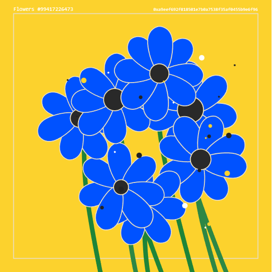 dailofrog's tweet photo. all flowers generated uses my flower engine, which renders onchain animated SVGs

opensea: 
https://t.co/VRbbiIOYwX

contract:
https://t.co/ZjhT2IHoaN

🌻🌸🌷🌻 https://t.co/eL39cYV8HG