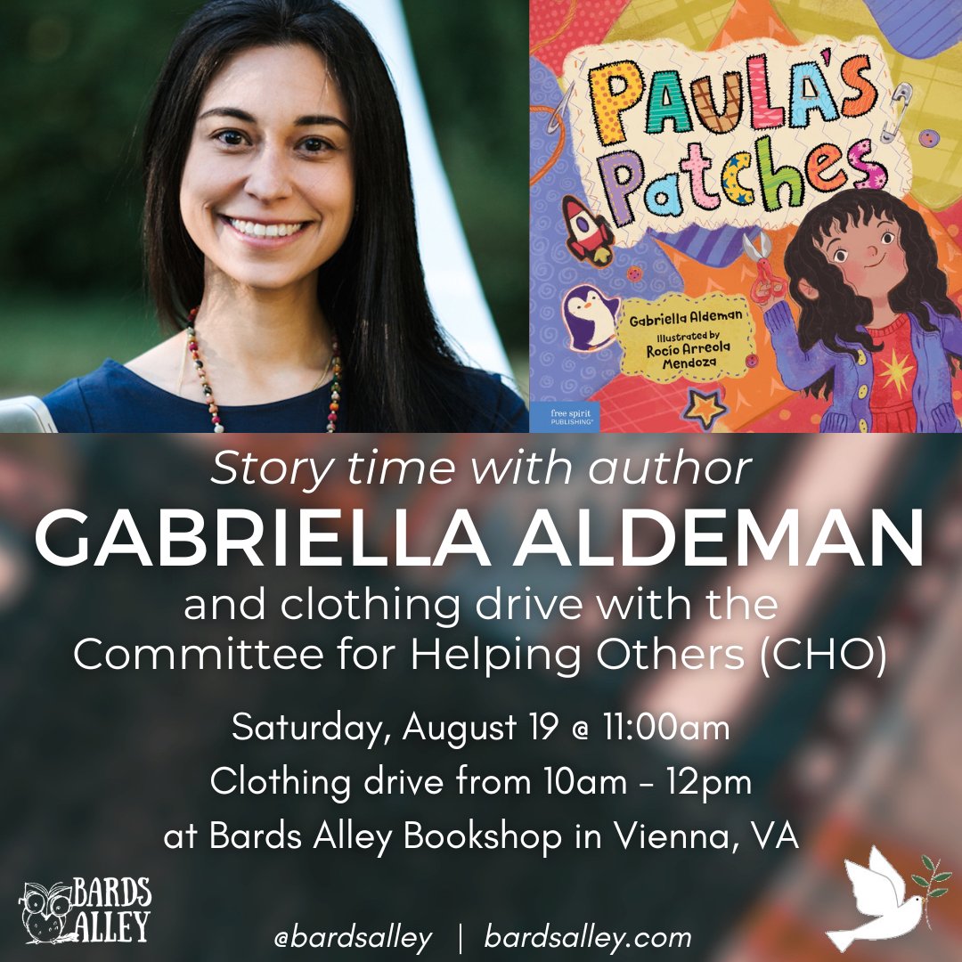 THIS SATURDAY 📚✨ Hope you can join us for a story time with debut kidlit author Gabriella Aldeman, &amp; a clothing drive!

All clothes dropped off will be donated to the Committee for Helping Others for redistribution (cho-va.com). Drop off items btwn 10am-12pm!