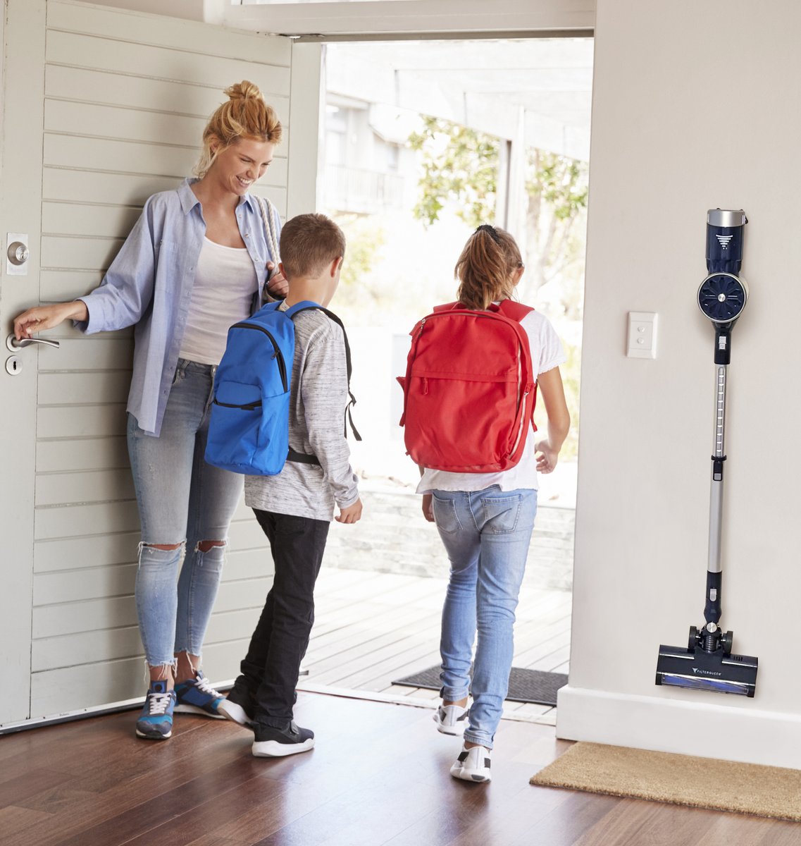 Back to school means back to a busy schedule.
Make quick cleanups easy with the new FilterQueen Stick Vacuum.