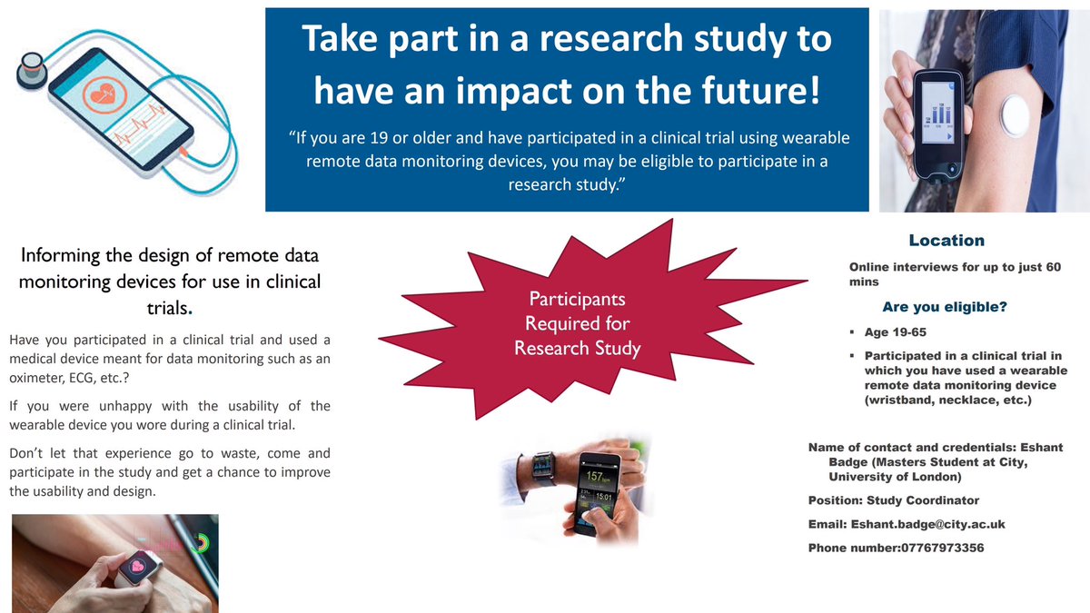 Please RT and help my student find participants for their dissertation research on wearable devices in clinical trials. Thank you :-)