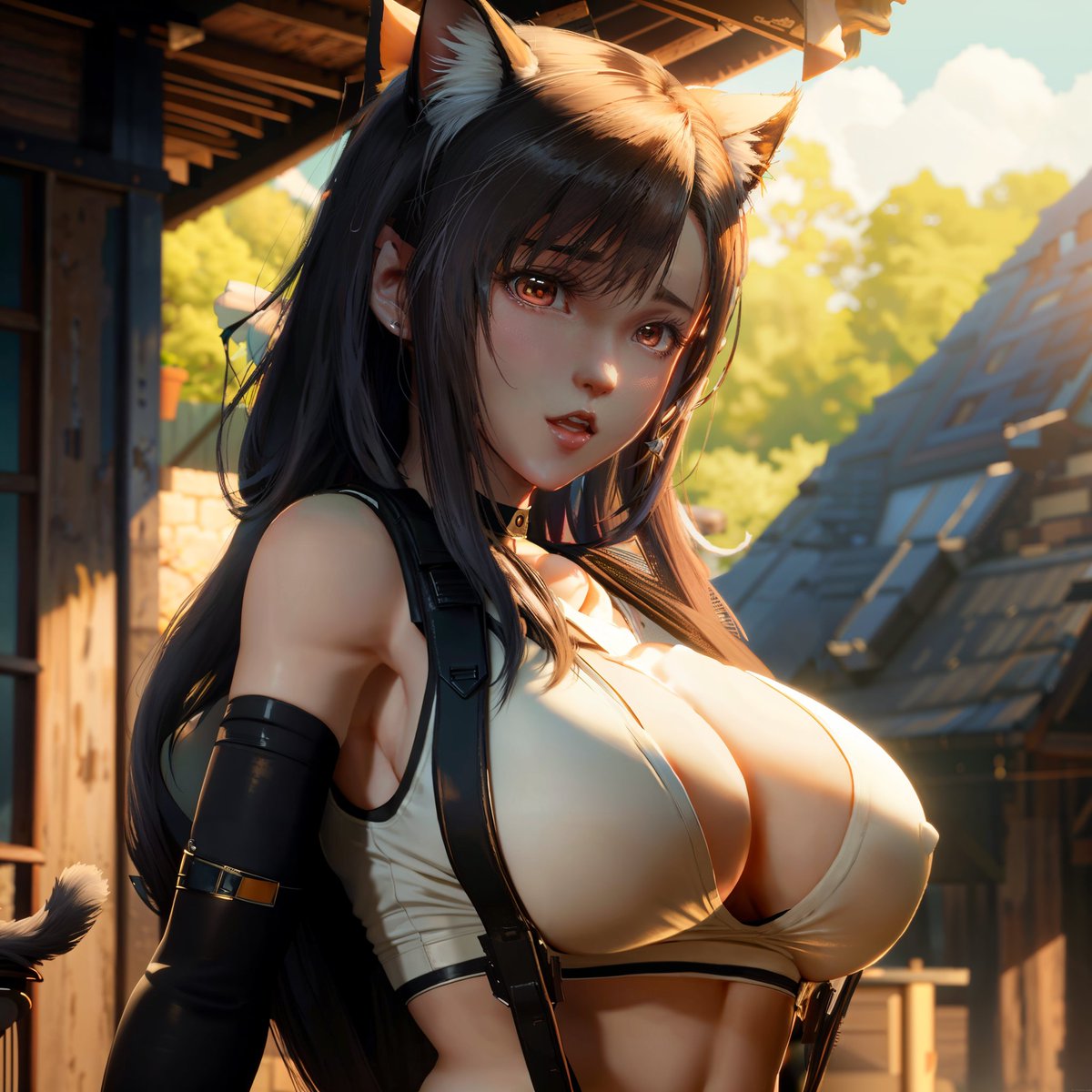 DesiersXart's tweet photo. #Tifa with cute cat ears🐱❤️

#AIグラビア #AIart #FinalFantasy7Remake  #gamergirl #gamer #anime #TifaLockhart #sfw https://t.co/tUksOaSlHH