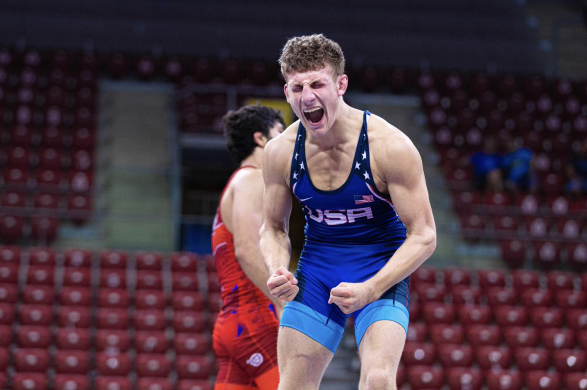 🏆Nittany Lion redshirt freshman Mitchell Mesenbrink is the UWW U20 World Champion at 74kg! //

🔥Mesenbrink with the 16-5 tech over Aghaei of Iran in the finals! //

👀Mitchell went 5-0 with 5 Tech Falls, outscoring foes 59-6 at the event!

#PSUwr