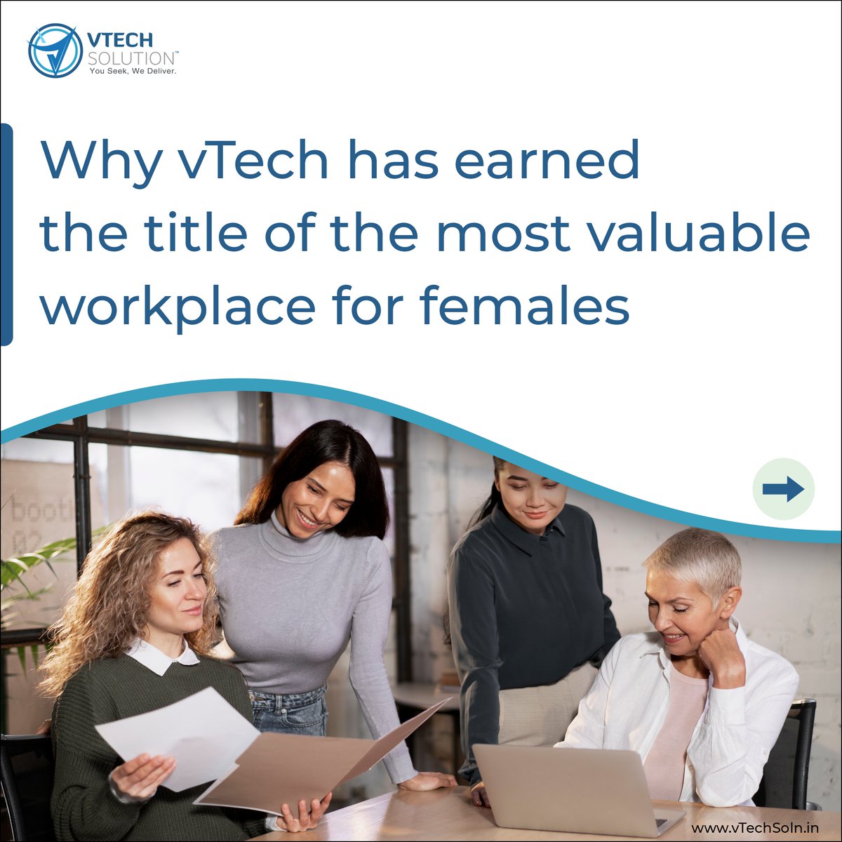 vTech_India's tweet image. Empowering Women, Fueling Innovation! At vTech, we're more than just a workplace – we're a supportive community that fosters growth and celebrates diversity. 

#Innovation #womenatwork #workrule #vtech