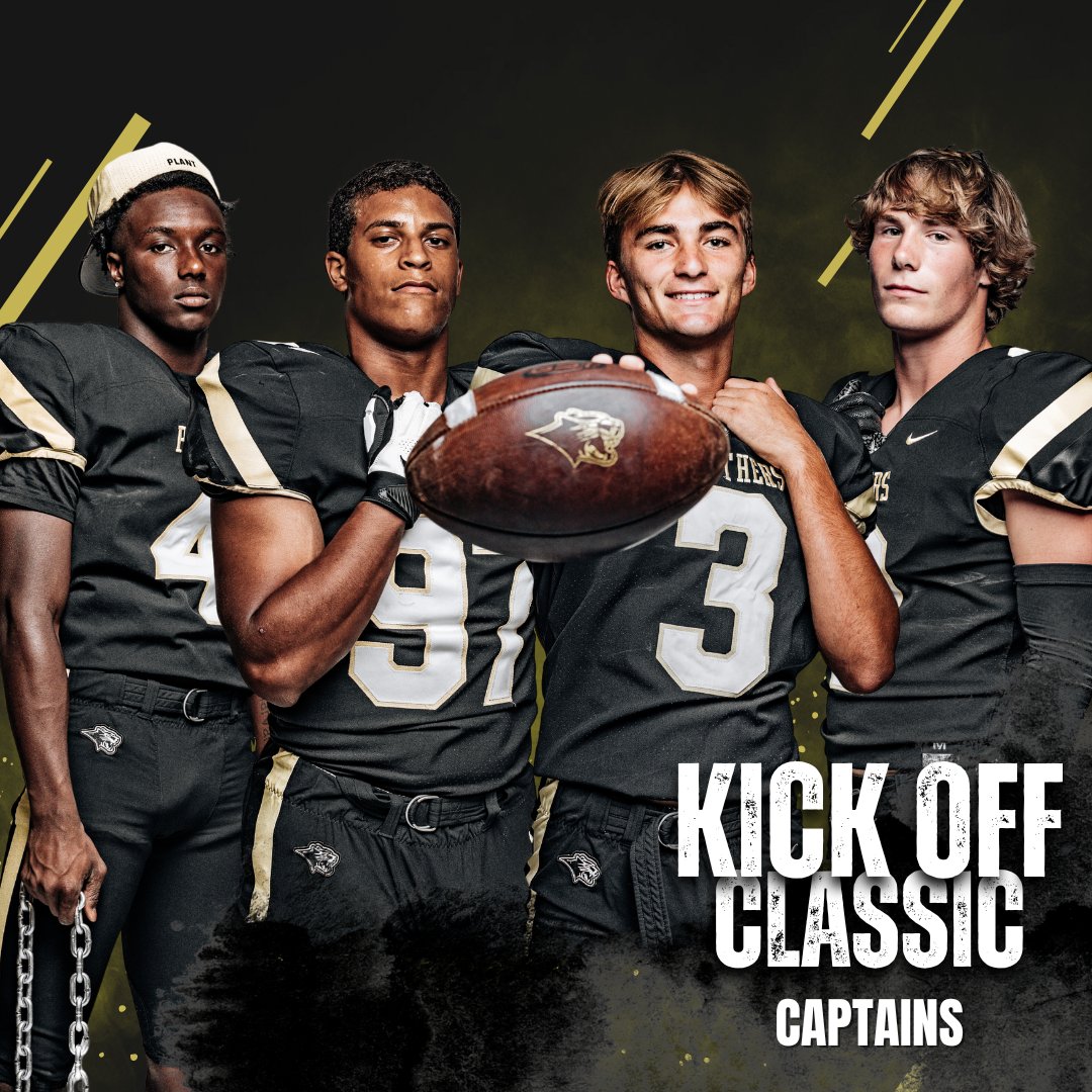 plantpanthersfb's tweet photo. Introducing the Captains for the Kick Off Classic.
@Waltezclark4 @Typanther2025 @Trey_OMalley @Chase_Jarrett16
#TheAscent ↗️ #beatwharton https://t.co/E1N99LUHyE