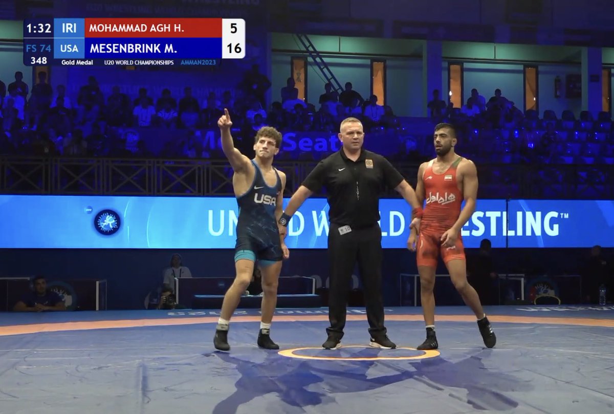 Mitchell Mesenbrink is a U20 WORLD CHAMP!  🇺🇸🇺🇸

He won all 5 matches by TECH!