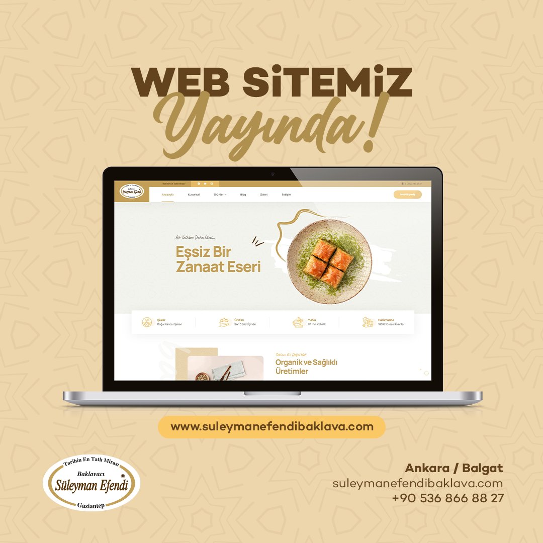 suleymanefendim's tweet photo. 🎉 Tarihin En Tatlı Mirası Artık Çevrimiçi!
Süleyman Efendi olarak, Gaziantep baklavasının eşsiz lezzetini sizlere sunmanın mutluluğunu yaşıyoruz. Sizleri https://t.co/f8xrqzHJM4 adresine bekliyoruz. Tatlı ve gelenek arasındaki buluşmaya tanık olun. 
#GaziantepBaklavası  #Baklava https://t.co/MIzjkXi4KT