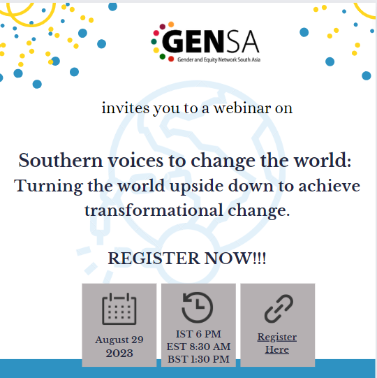 As we turn three, GENSA welcomes you all for a thought provoking session on "Southern voices to change the world! Turning the world upside down to achieve transformational change". Don't Forget to join us on August 29, 2023. ➡️ bit.ly/459O57R
<a href="/GlobalChangeC/">Global Change</a> <a href="/MilesiCeci/">Cecilia Milesi</a>