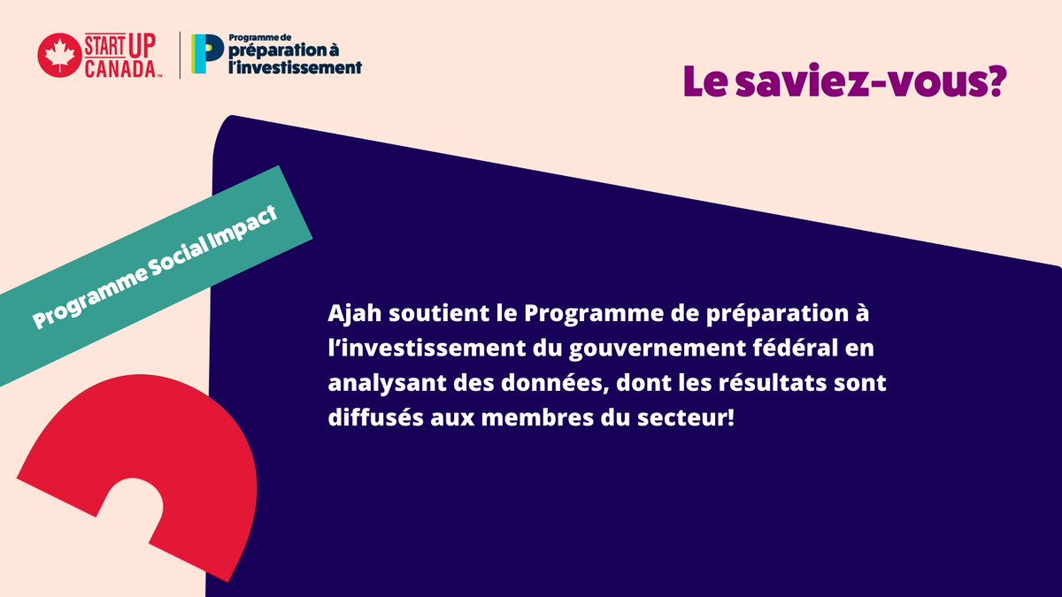 Startup_Canada's tweet photo. @team_ajah fait partie intégrante du #IRProgram en tant que cabinet-conseil international axé sur les données et la technologie des secteurs public et social. Ces collaborations ont démontré le potentiel des retombées sociales en utilisant et diffusant efficacement les données. https://t.co/aDIv59xDE5